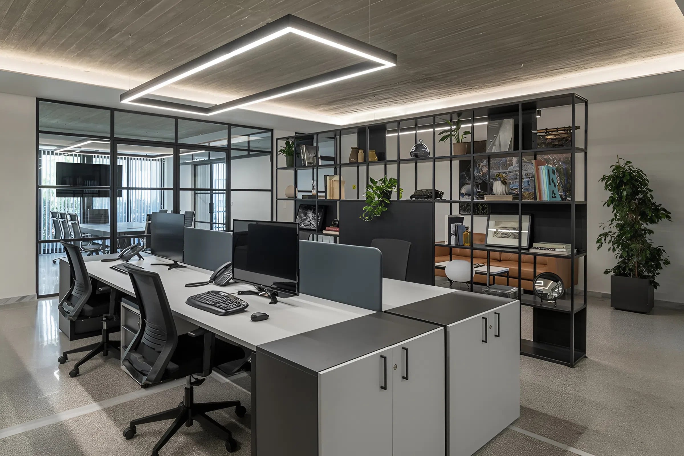 Freshly painted modern office interior by a painter in Abingdon, MD.